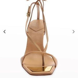 Schutzer nude Vikki leather lace up sandal
